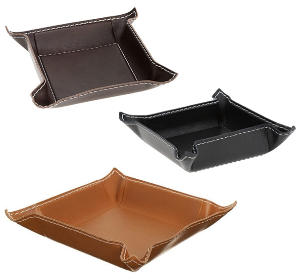Small Square Leather Trays — Tools and Toys
